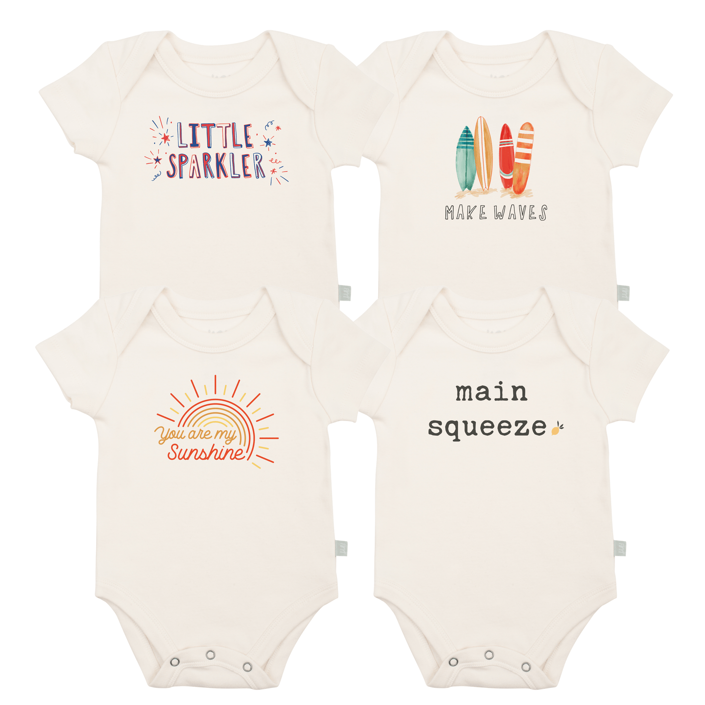 Organic Graphic Bodysuit Set | summer 4 pack + 1 free