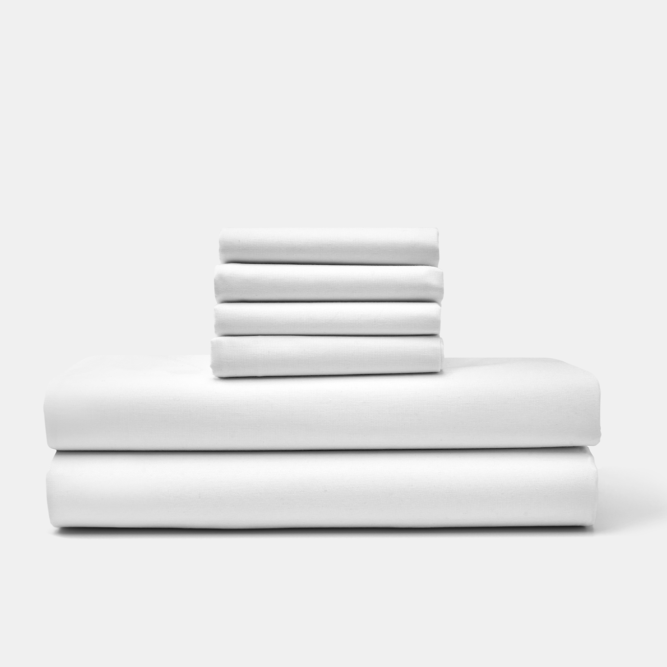American Blossom Linens Percale Sheet Set White Stacked