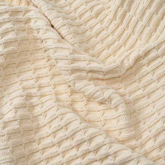organic cotton knit baby blanket detail