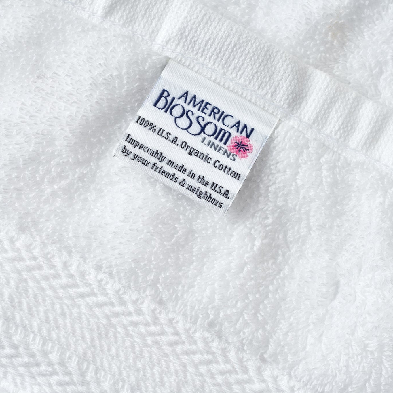 organic cotton white bath towel closeup