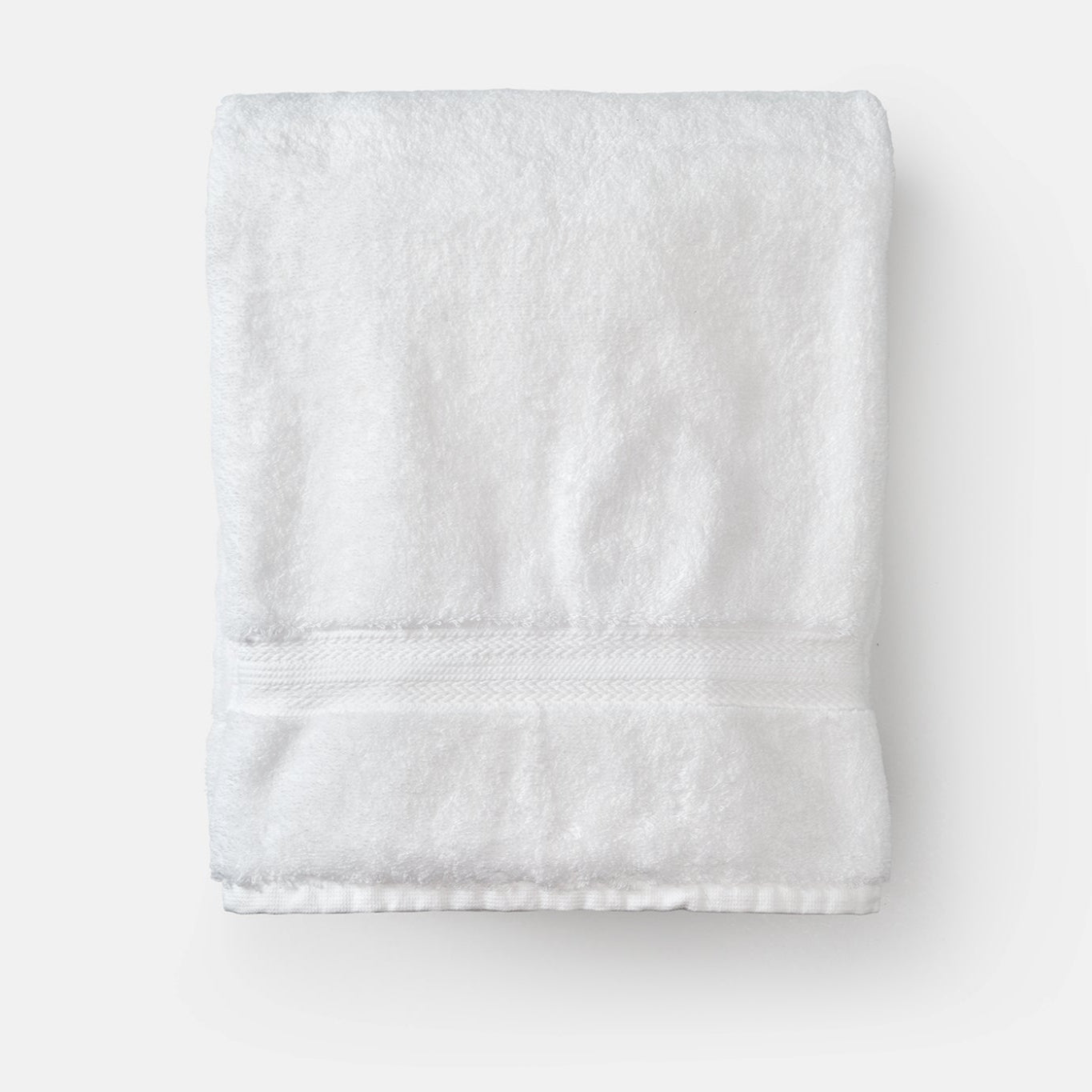 organic cotton white bath towel folded