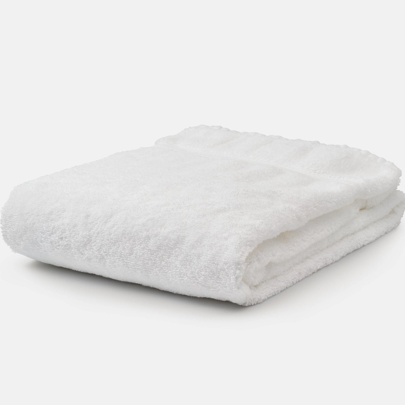 organic cotton white bath towel folded