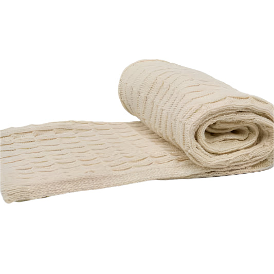 organic cotton knit baby blanket rolled