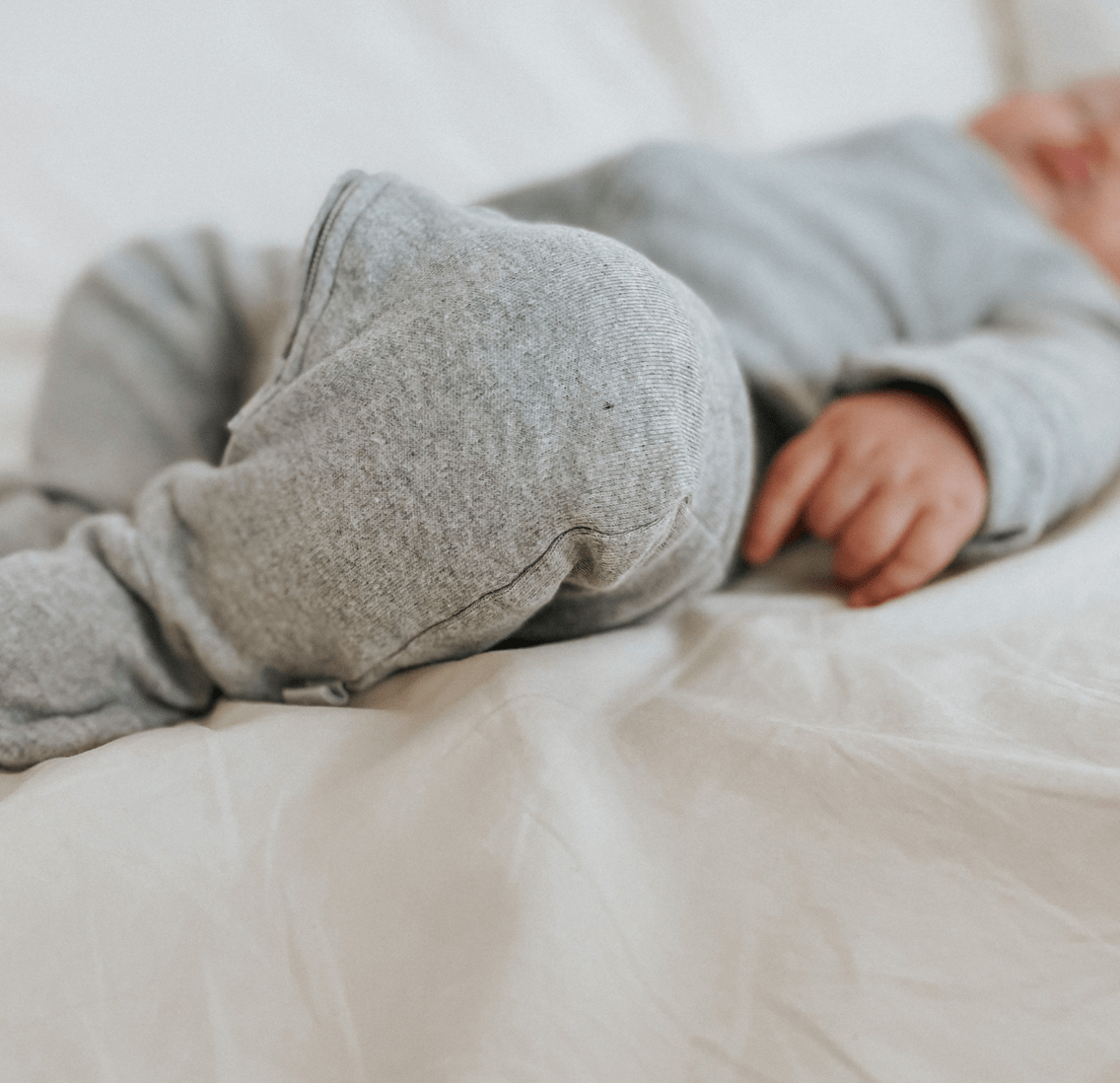 3pc Organic Cotton Footie Set | vintage aqua periwinkle & heather grey