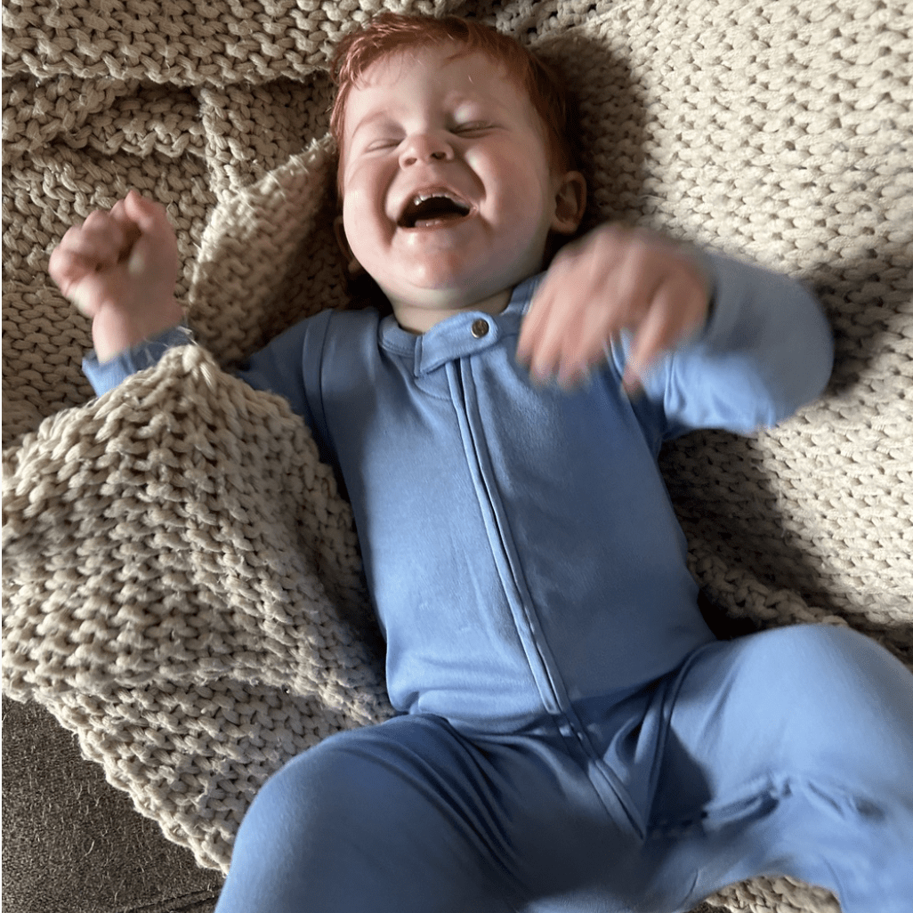 Organic Cotton Footie | periwinkle blue