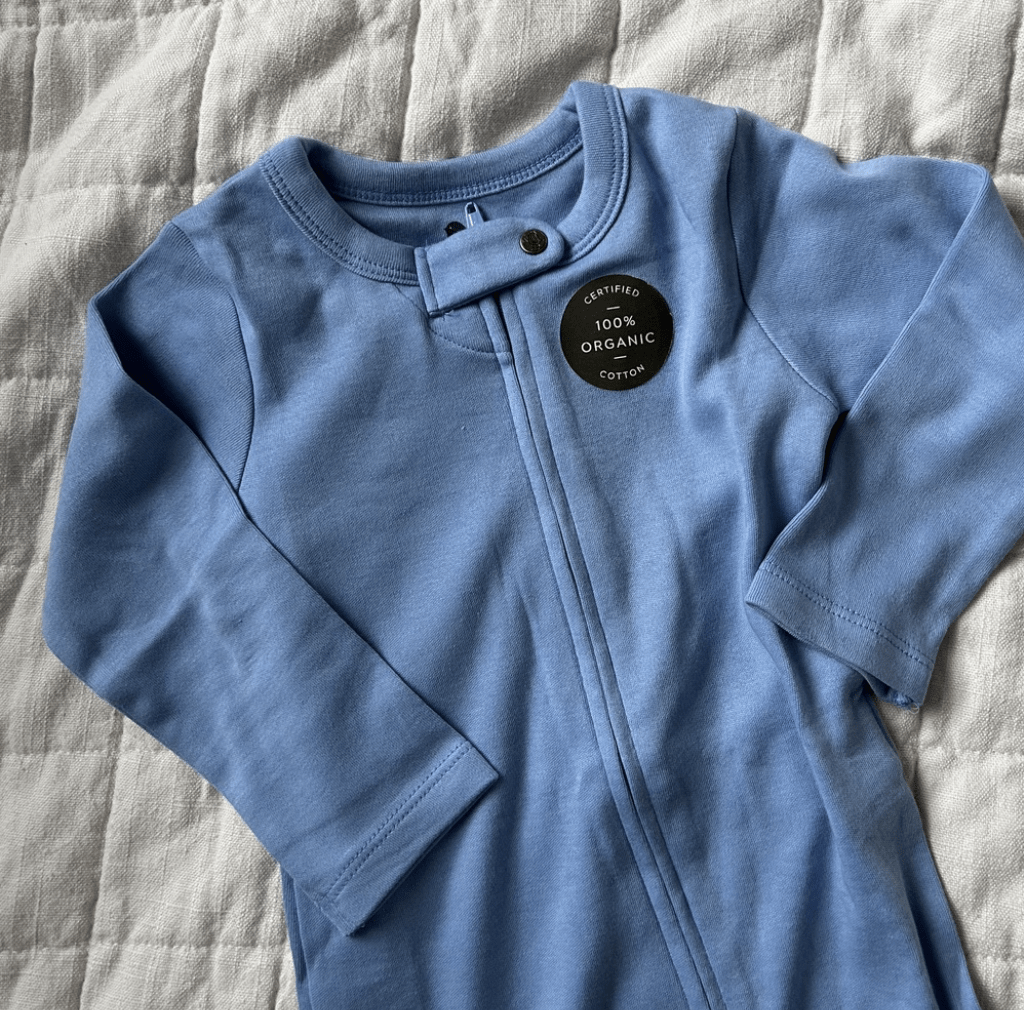 Organic Cotton Footie | periwinkle blue