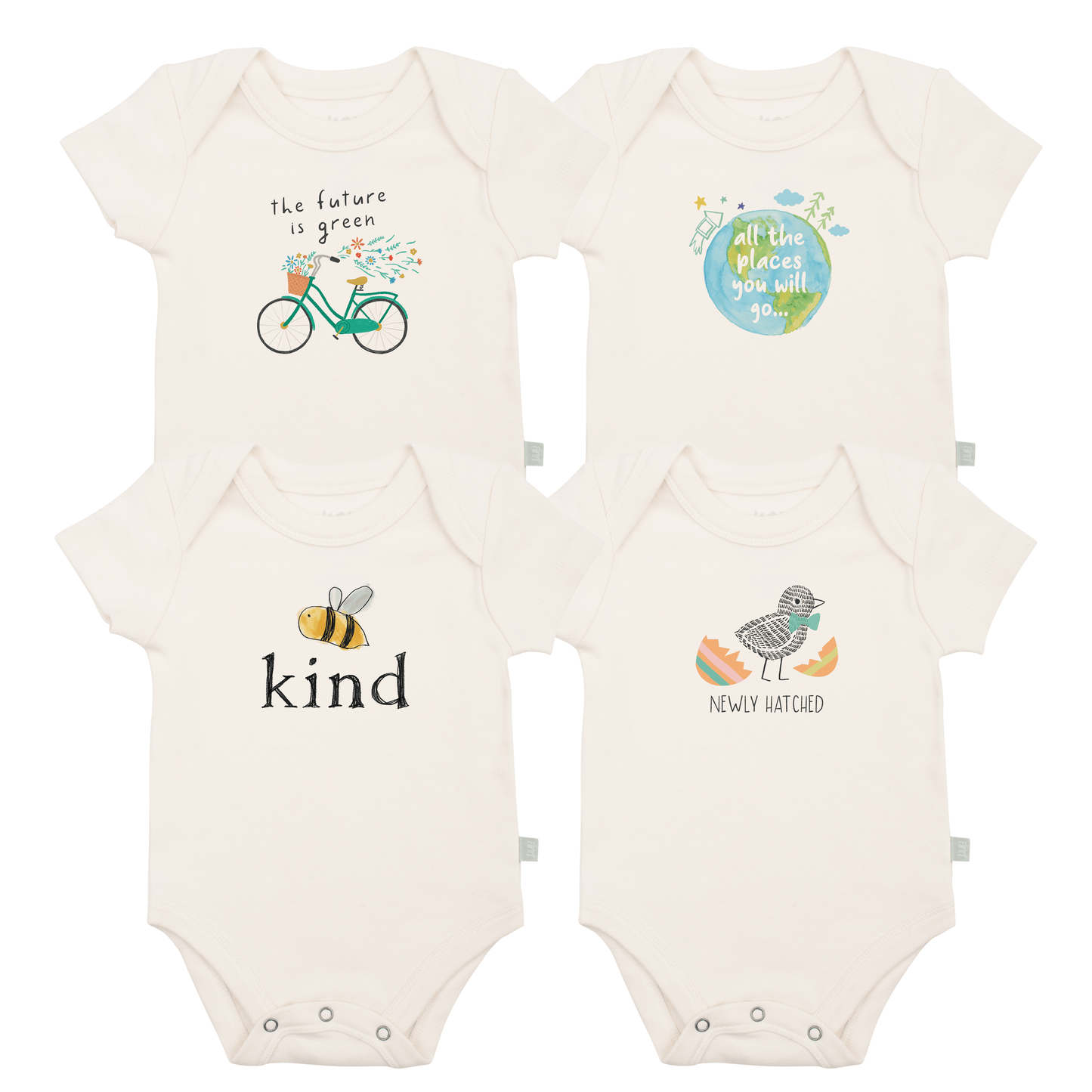 Organic Graphic Bodysuit Set | spring 4 pack + 1 free