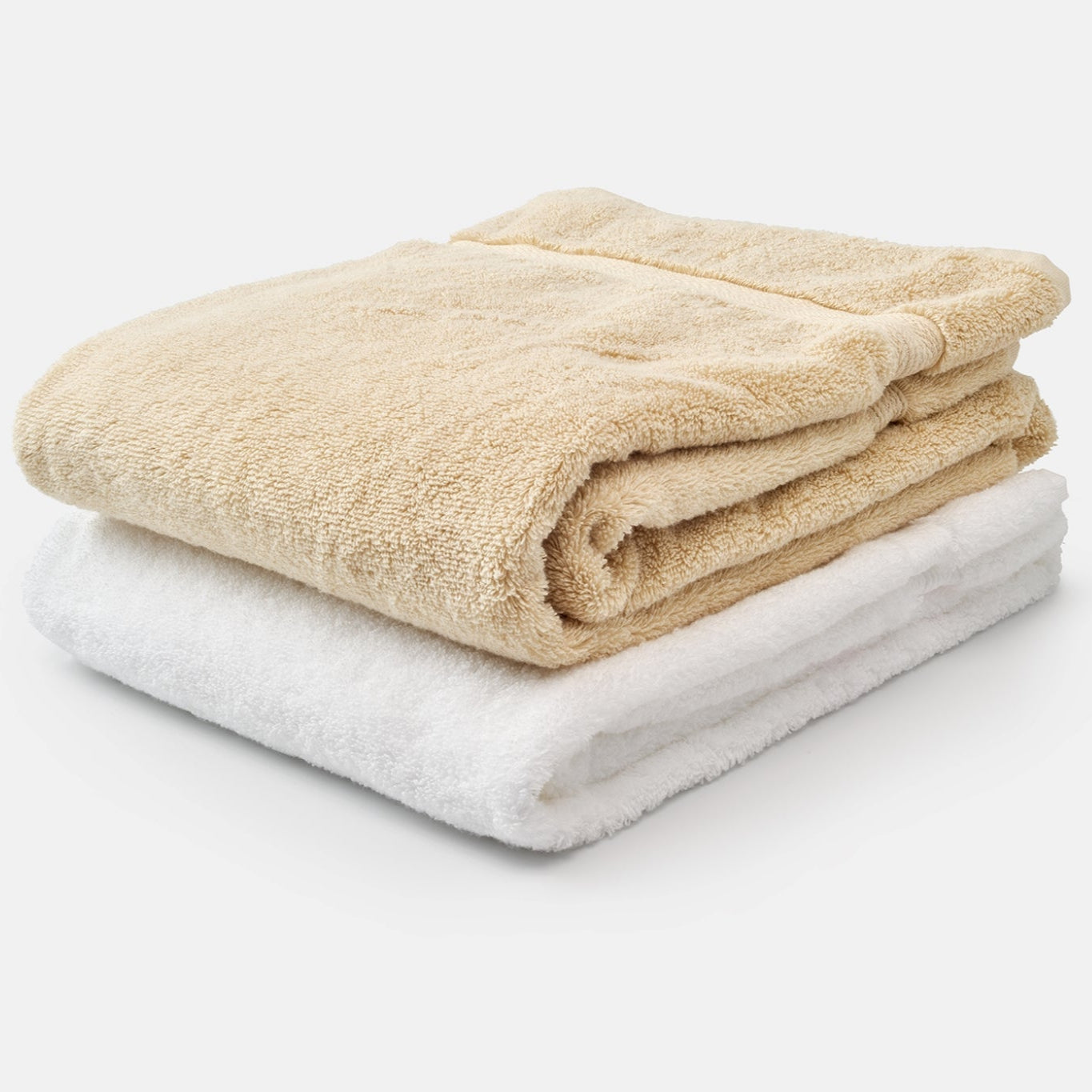 organic cotton white bath towel natural & white