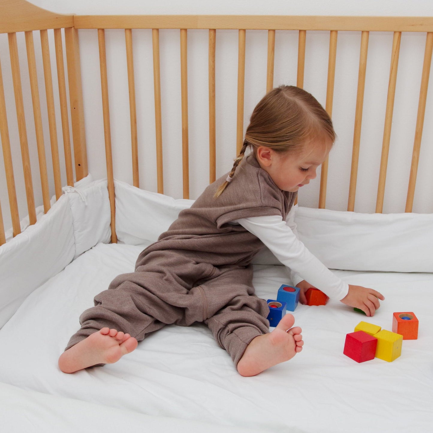 child-in-mele beige merino wool sleep sack