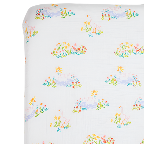 Garden Goose Crib Sheet
