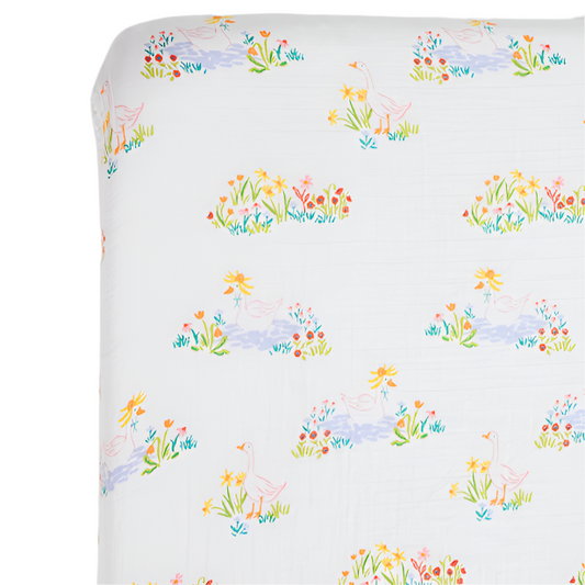 Garden Goose Crib Sheet