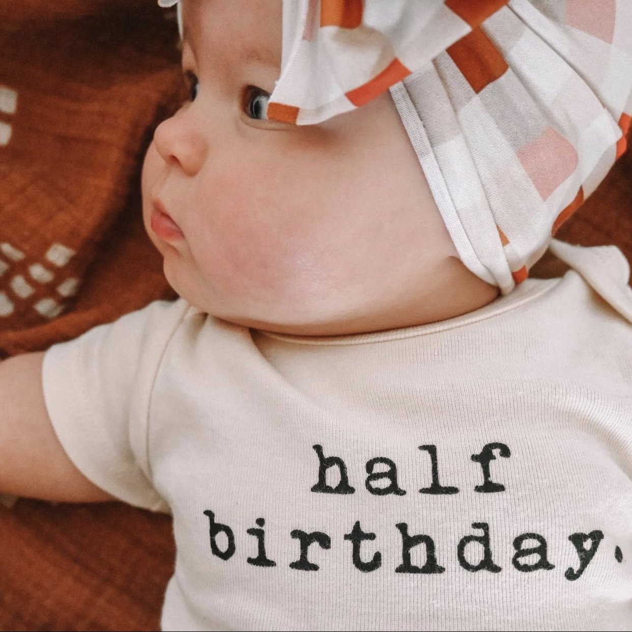 Half Birthday - Organic Short Sleeve Baby Bodysuit