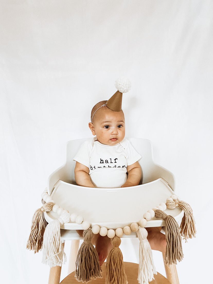 Half Birthday - Organic Short Sleeve Baby Bodysuit