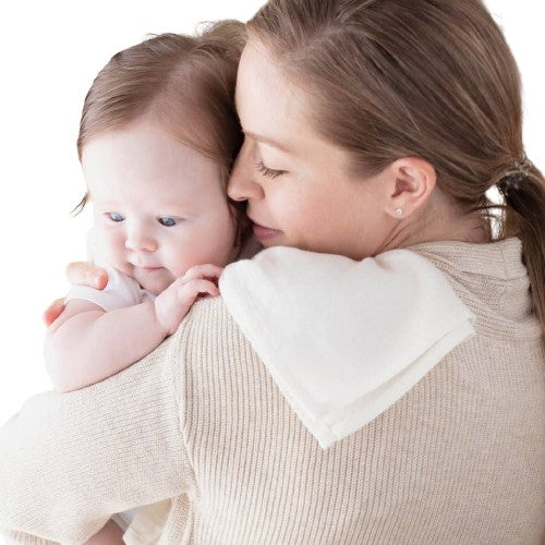mom and baby organic cotton burp cloths