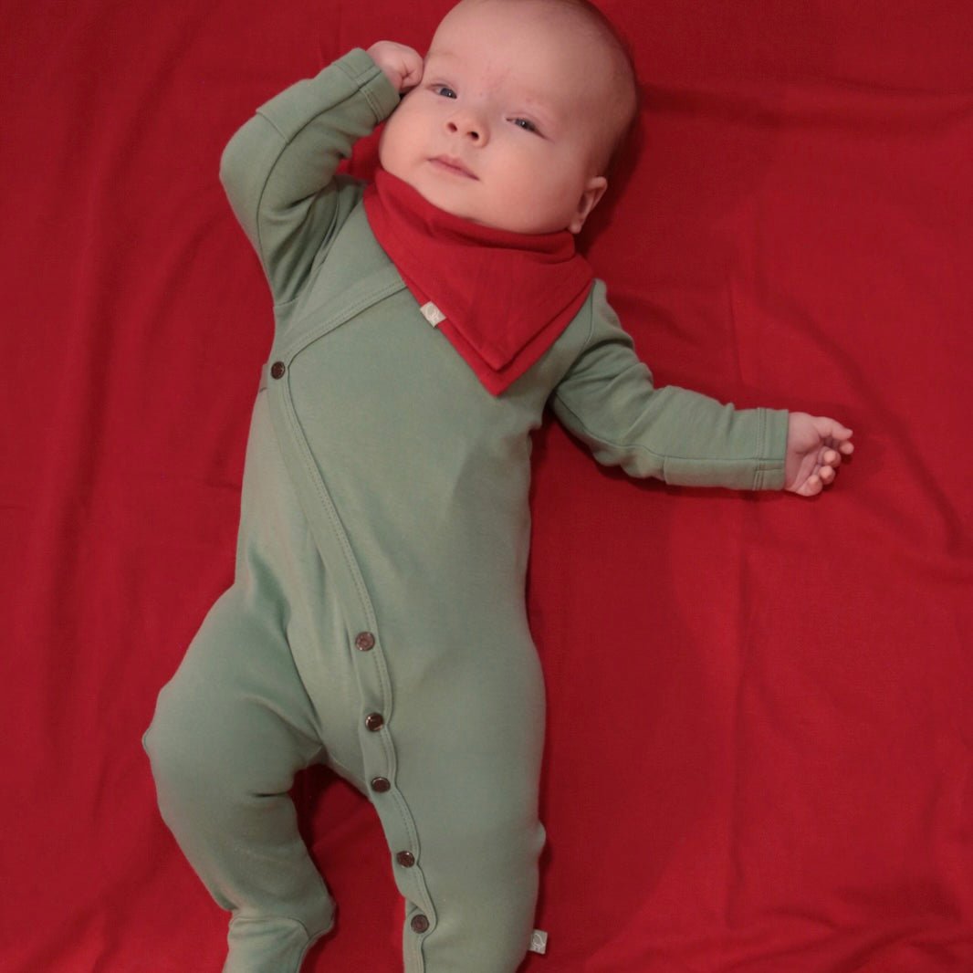 Organic Cotton Footie | Basil Green