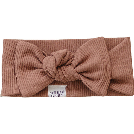 Dusty Rose Organic Cotton Ribbed Head Wrap - Nature's Crib