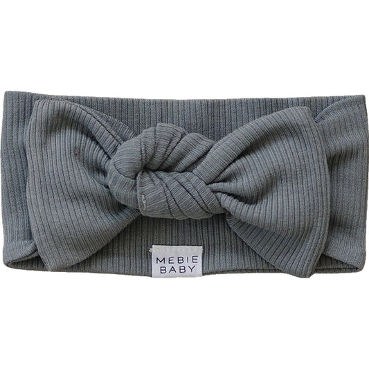 Grey Organic Cotton Ribbed Head Wrap - Nature's Crib