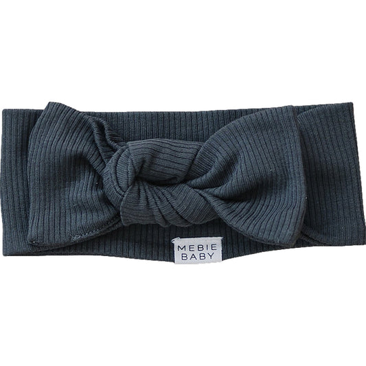 Mebie Baby,Charcoal Organic Cotton Ribbed Head Wrap