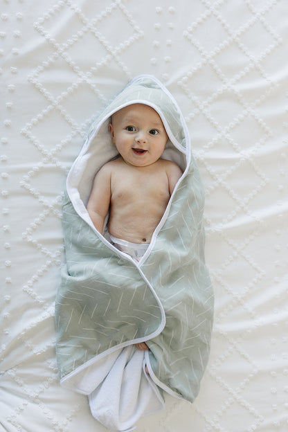 Desert Sage Muslin Hooded Towel - Nature's Crib