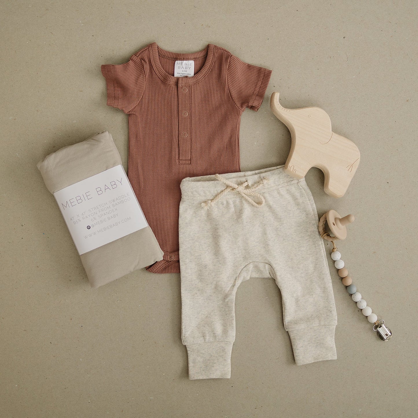 Dusty Rose Organic Cotton Ribbed Snap Bodysuit - Nature's Crib