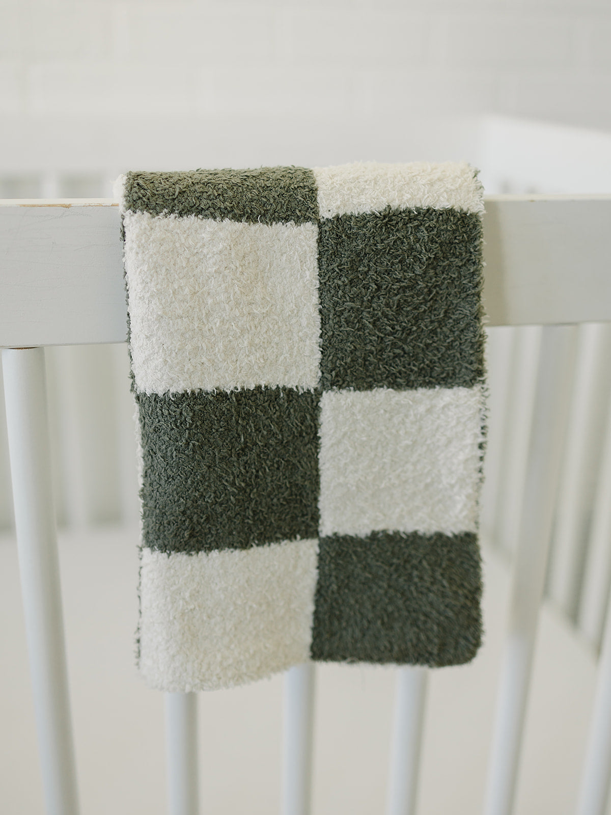 Green Checkered Plush Blanket - Nature's Crib