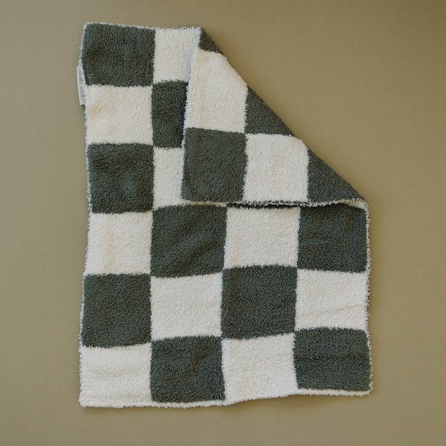 Green Checkered Plush Blanket - Nature's Crib