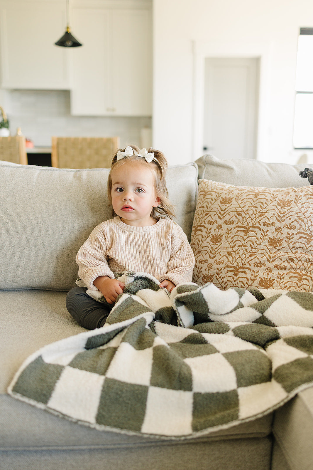 Green Checkered Plush Blanket - Nature's Crib