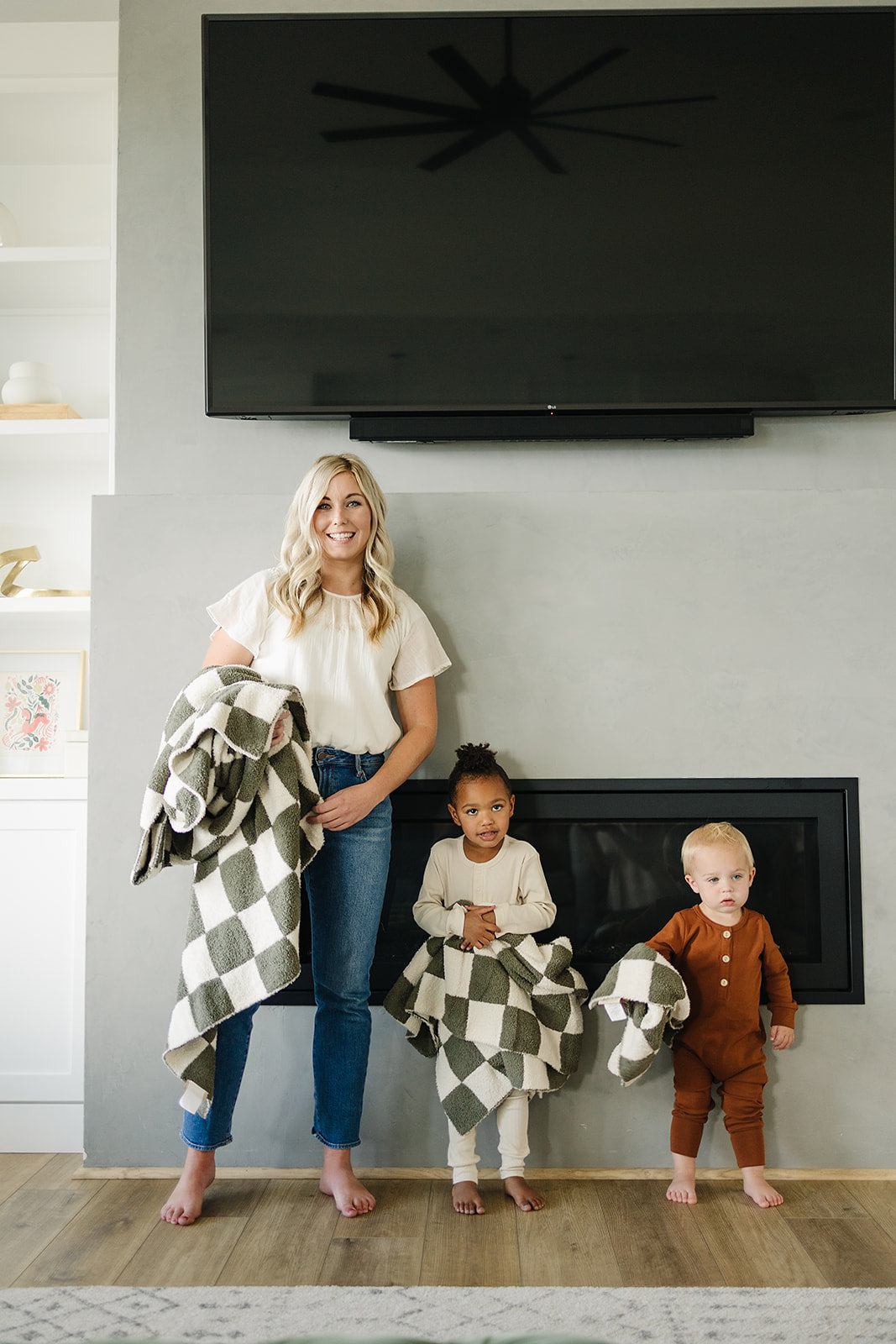 Green Checkered Plush Blanket - Nature's Crib