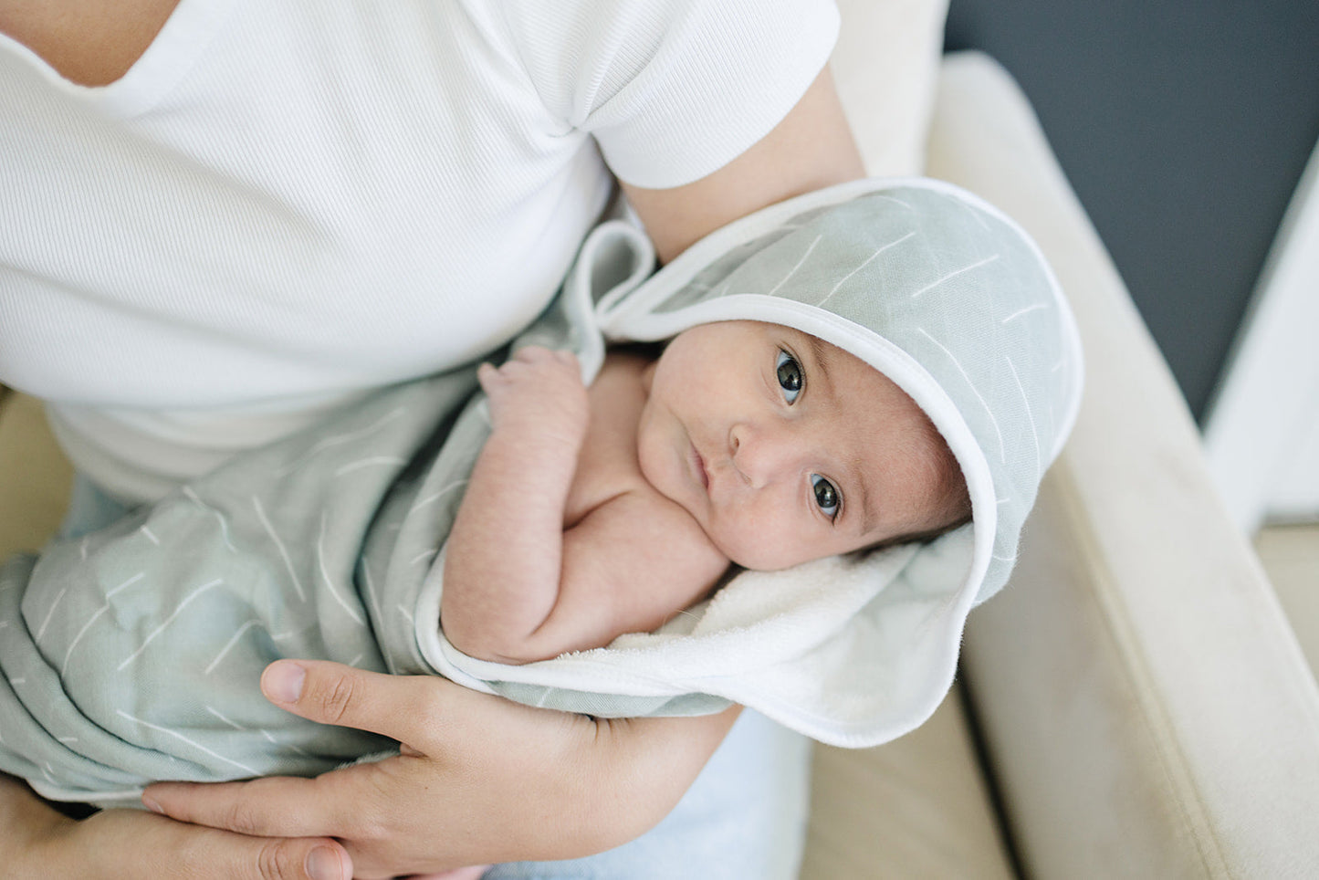 Desert Sage Muslin Hooded Towel - Nature's Crib