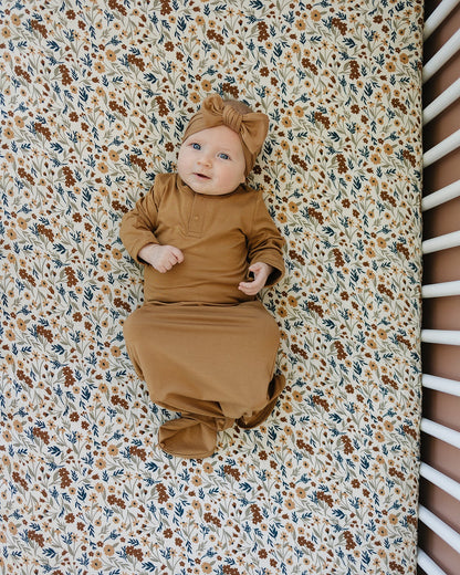 Harvest Floral Muslin Crib Sheet