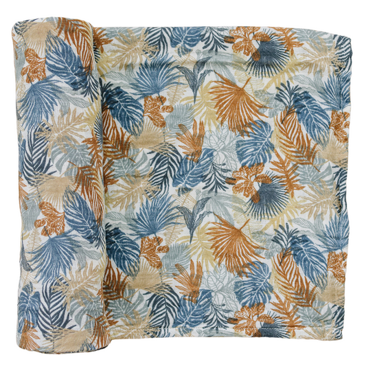 Paradise Palms Muslin Swaddle Blanket