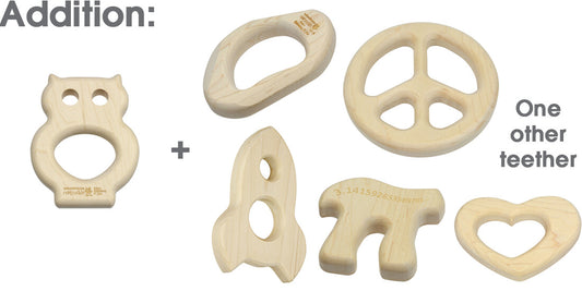 Maple Wood Teether Owl -  Plus an additional teether (Set of 2)