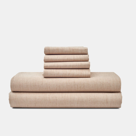 American Blossom Linens Natural Colored Cotton Bed Sheet Set 
