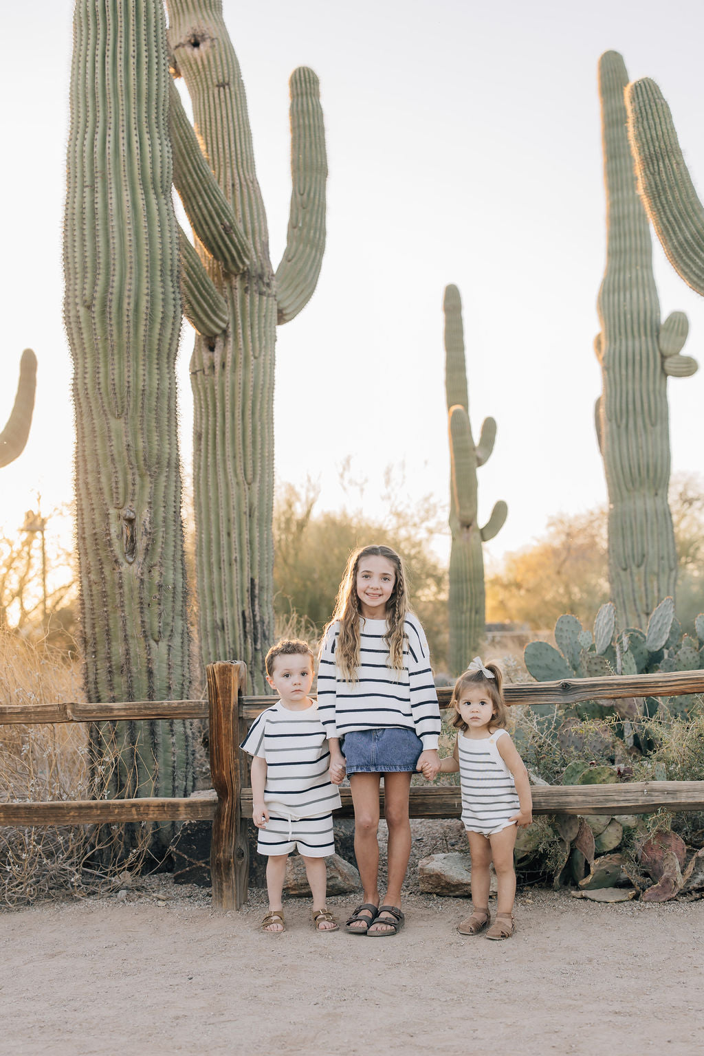 Sage + Navy Stripe Knit Short Set