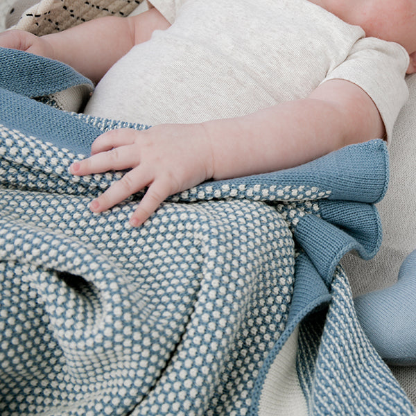 Elegant Organic Cotton Baby Blanket and Teddy Lovie Set