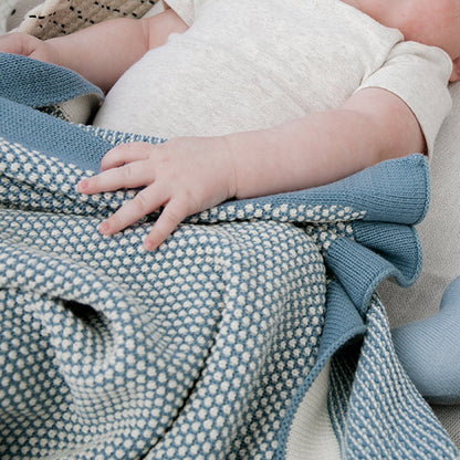 Elegant Organic Cotton Baby Blanket and Teddy Lovie Set
