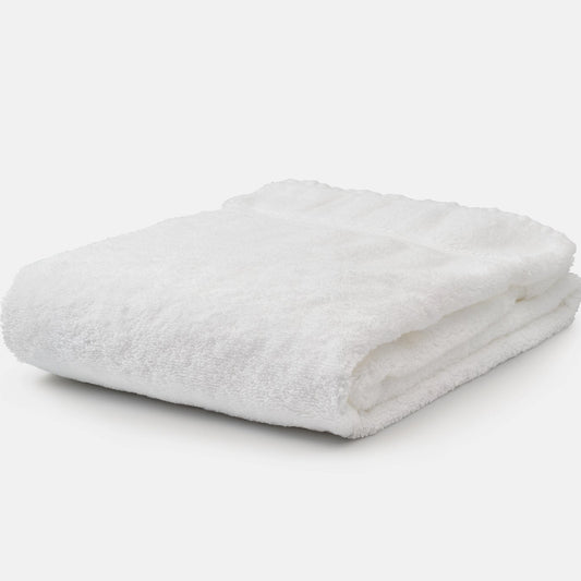 organic cotton white bath towel folded