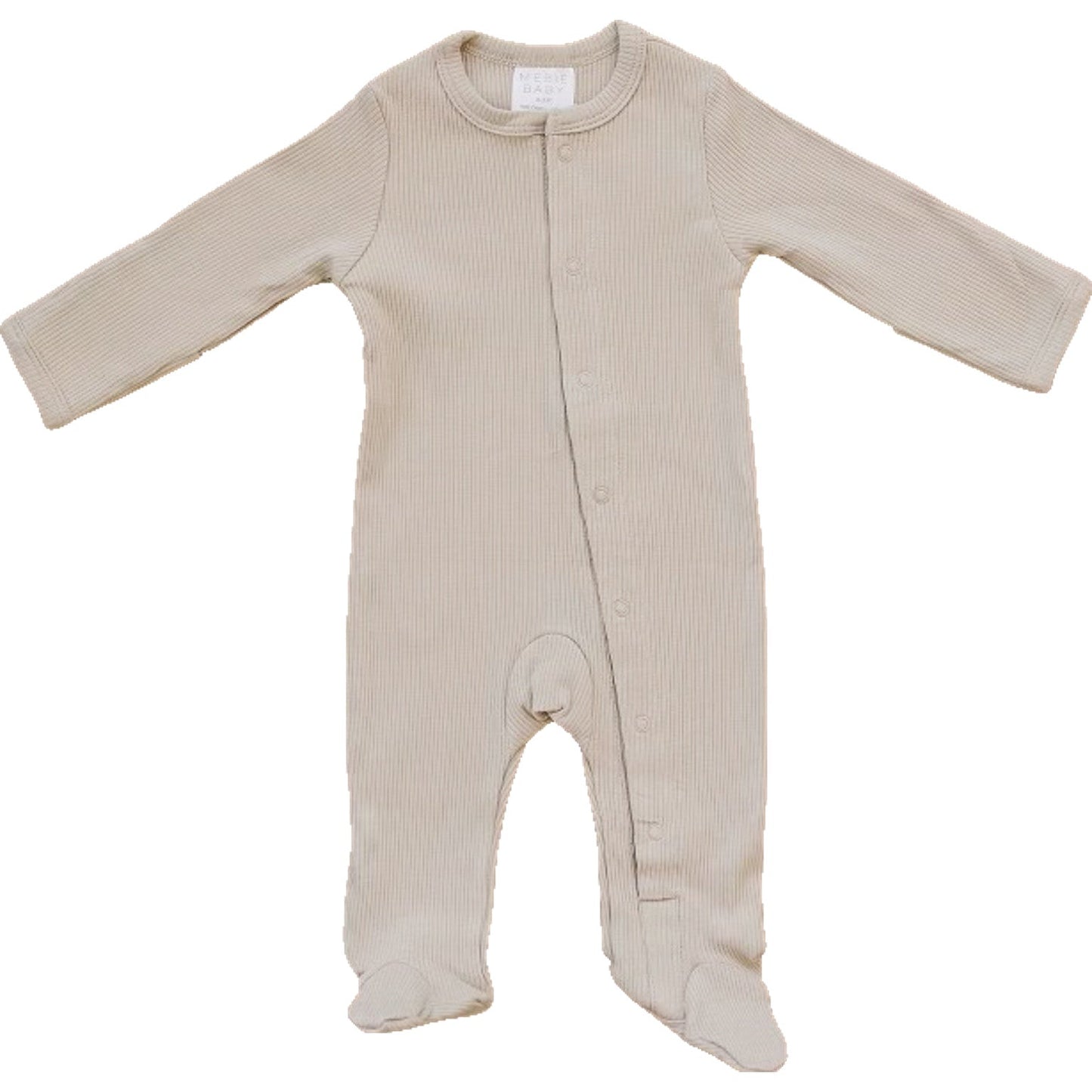 Oatmeal Organic Cotton Ribbed Snap - Nature's Crib