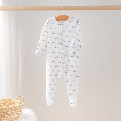 Baby Basics: Little Blue Wheels Organic Cotton Baby Pajamas