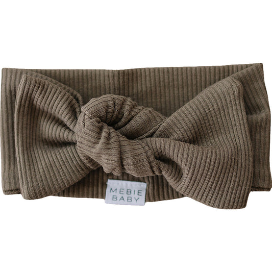 Mebie Baby,Cocoa Organic Cotton Ribbed Head Wrap