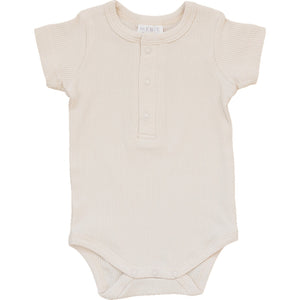 Vanilla Organic Cotton Ribbed Snap Bodysuit