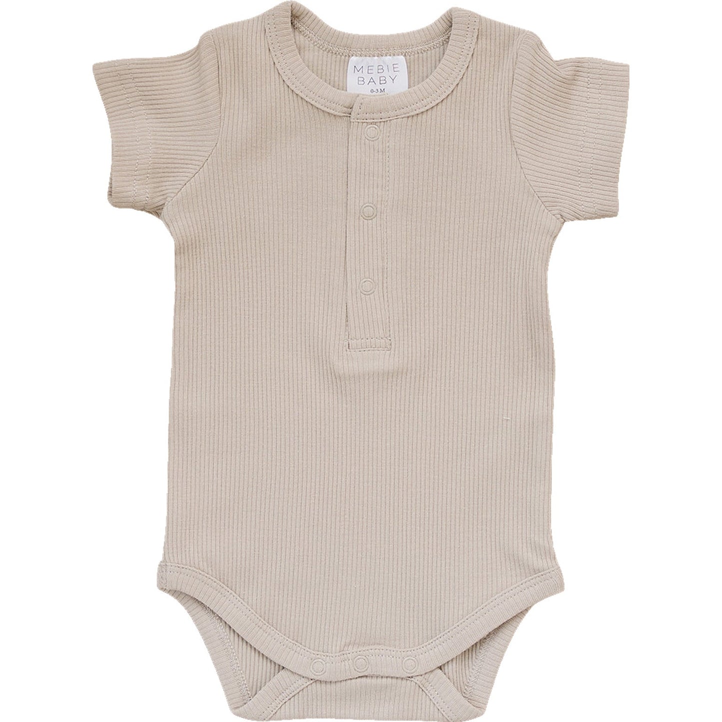 Oatmeal Organic Cotton Ribbed Snap Bodysuit