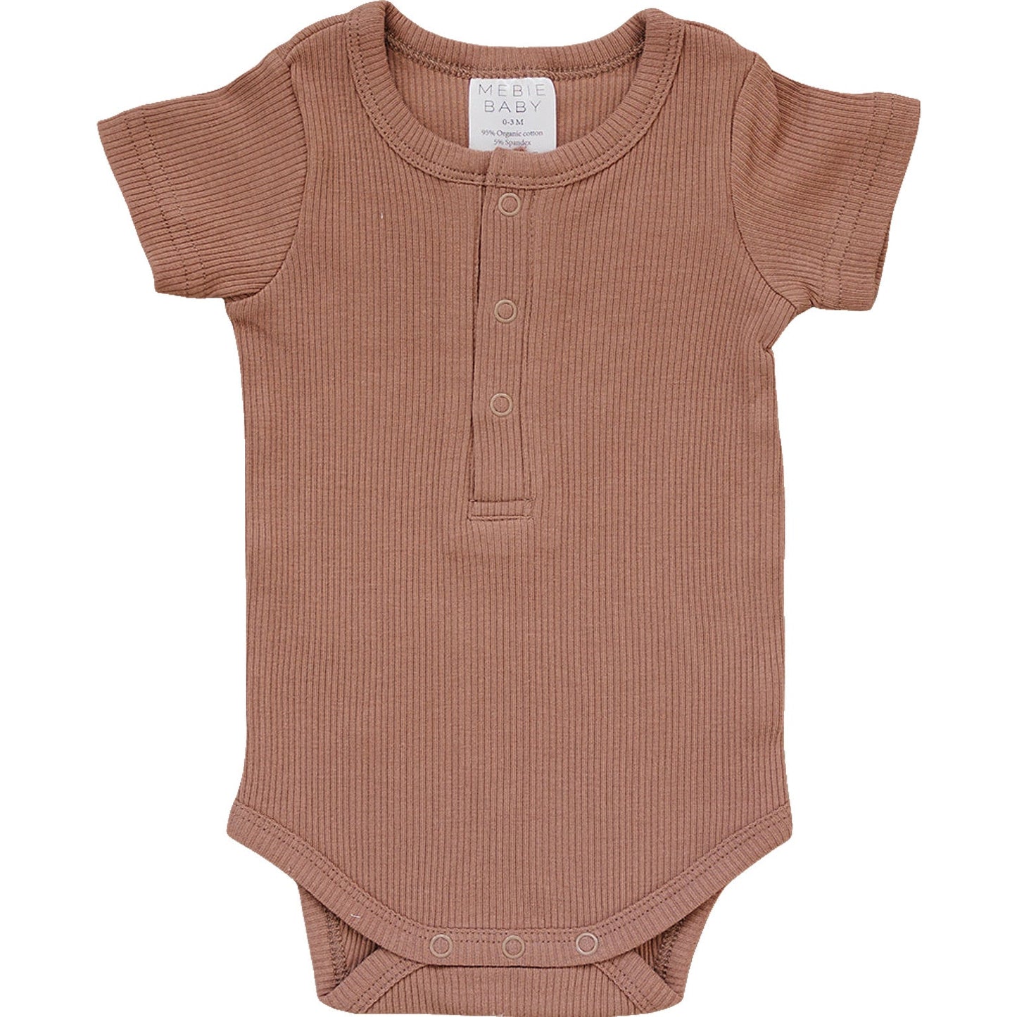 Dusty Rose Organic Cotton Ribbed Snap Bodysuit - Nature's Crib