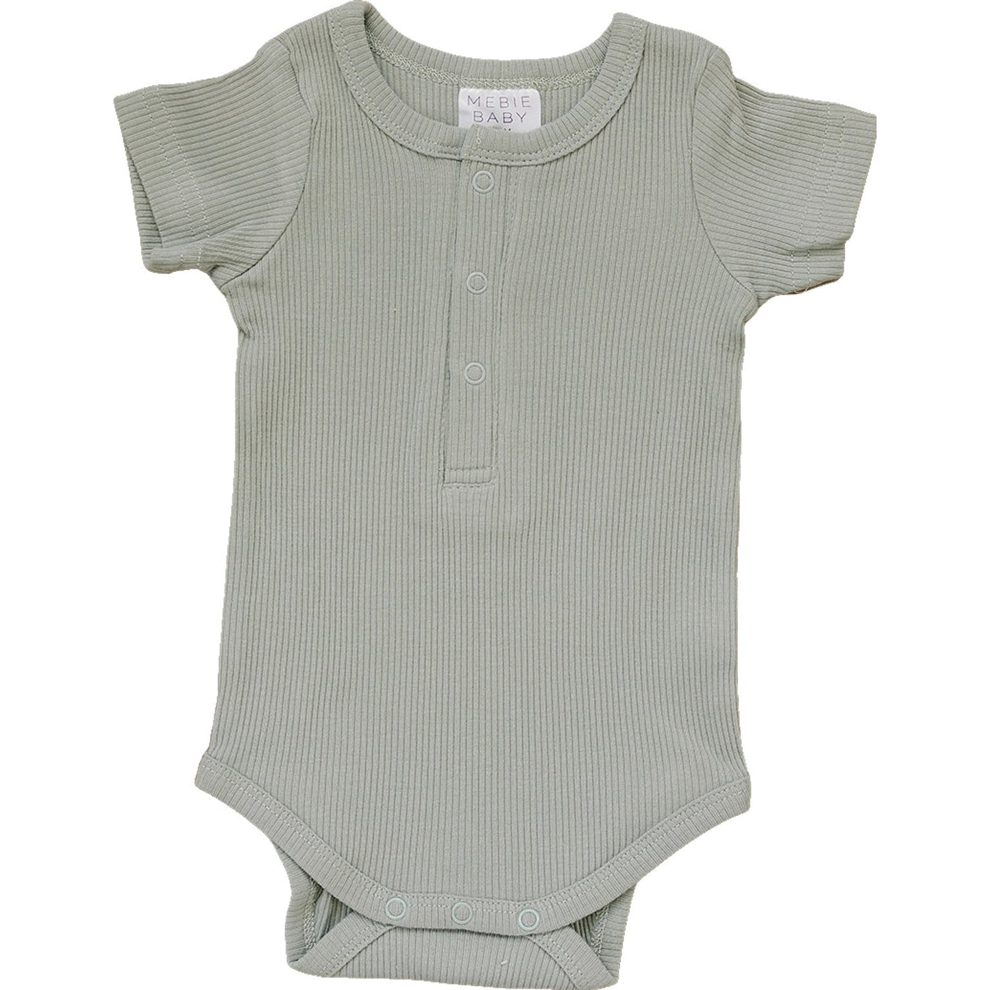 Sage Organic Cotton Ribbed Snap Bodysuit - Nature's Crib