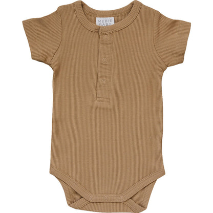 Mebie Baby,Cafe Organic Cotton Ribbed Snap Bodysuit