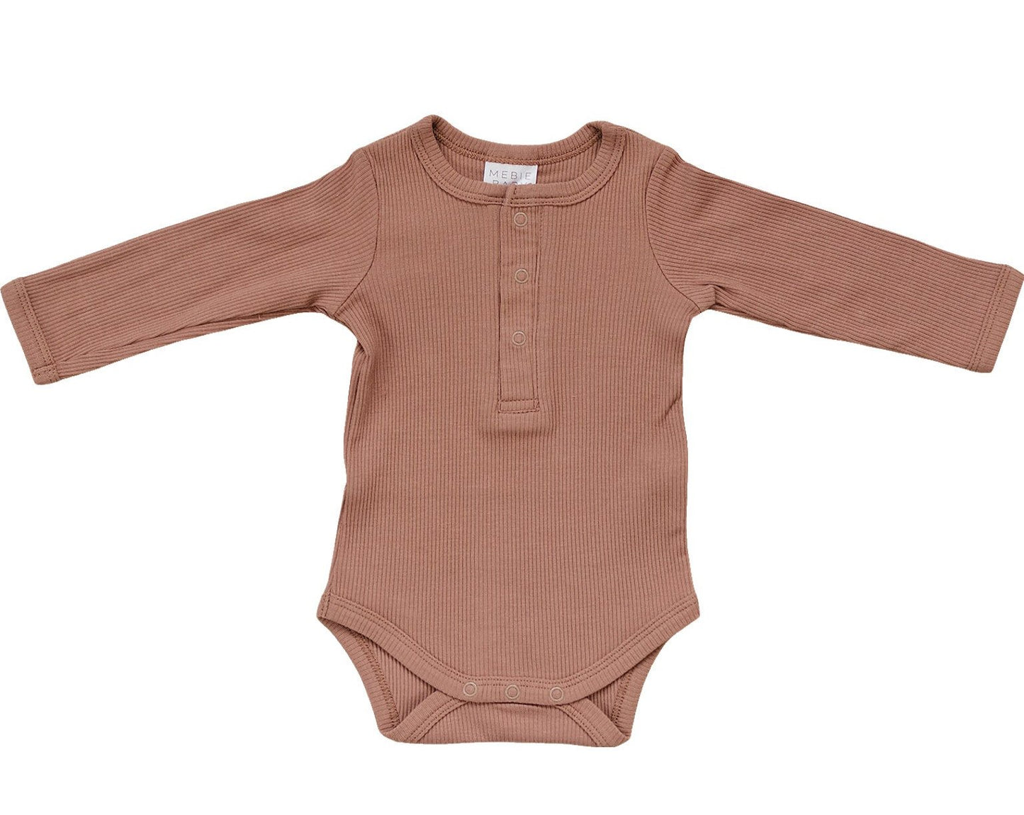 Dusty Rose Organic Snap Long Sleeve Ribbed Bodysuit