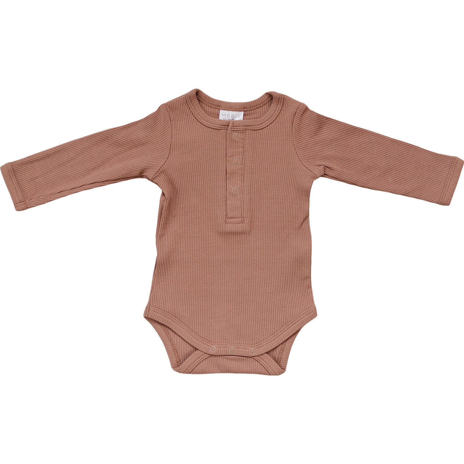 Dusty Rose Organic Snap Long Sleeve Ribbed Bodysuit