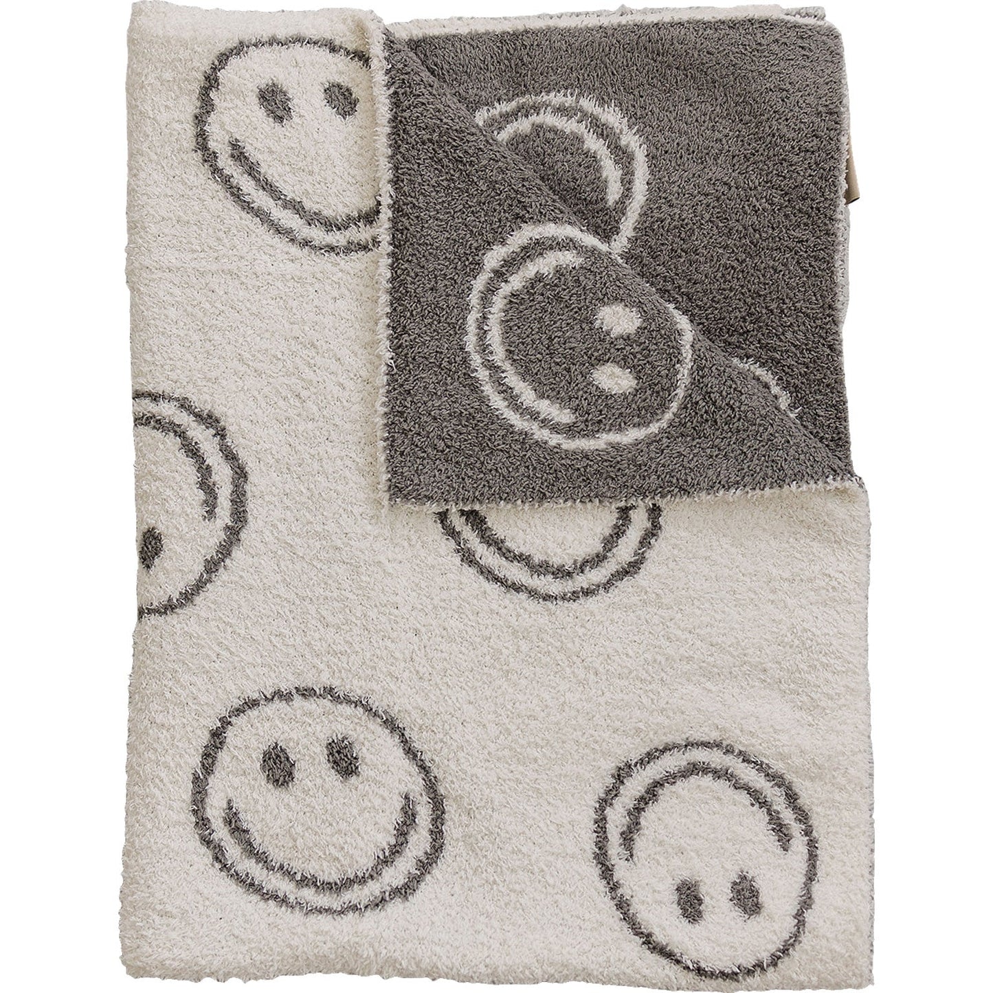 Mebie Baby,Charcoal Smiley Plush Blanket