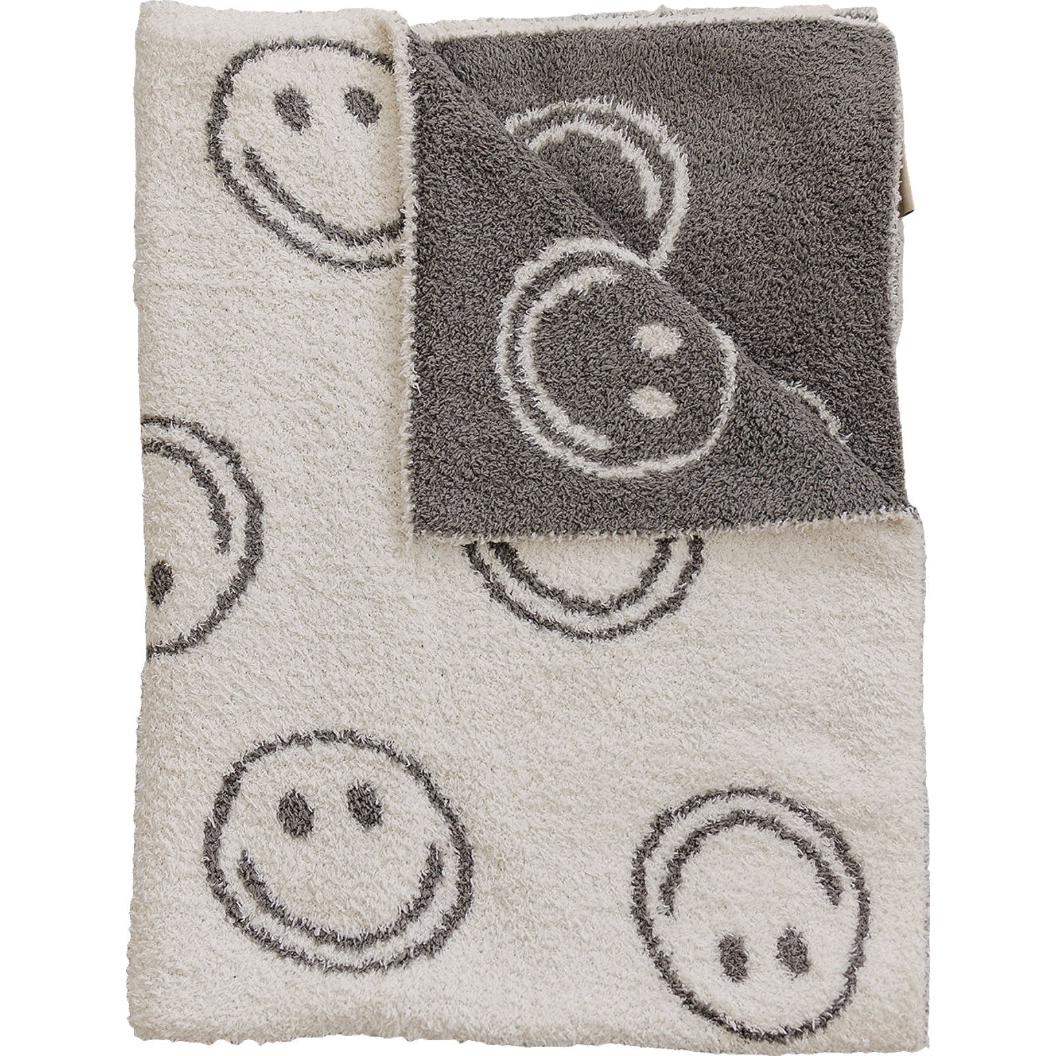 Mebie Baby,Charcoal Smiley Plush Blanket