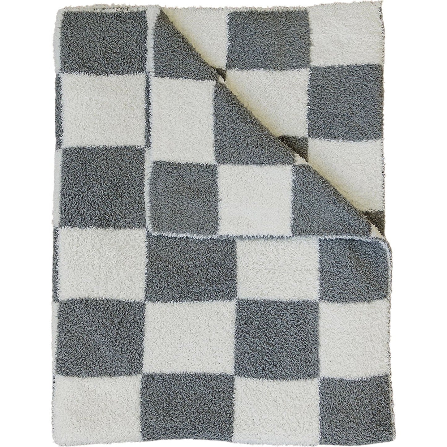 Mebie Baby,Charcoal Checkered Plush Blanket